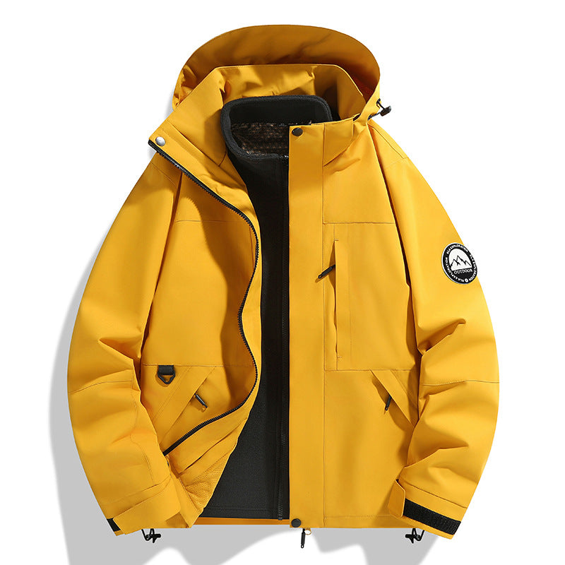 Damen zweilagige Softshell-Outdoorjacke mit herausnehmbarer Fleece-Innenjacke und Kapuze Drune