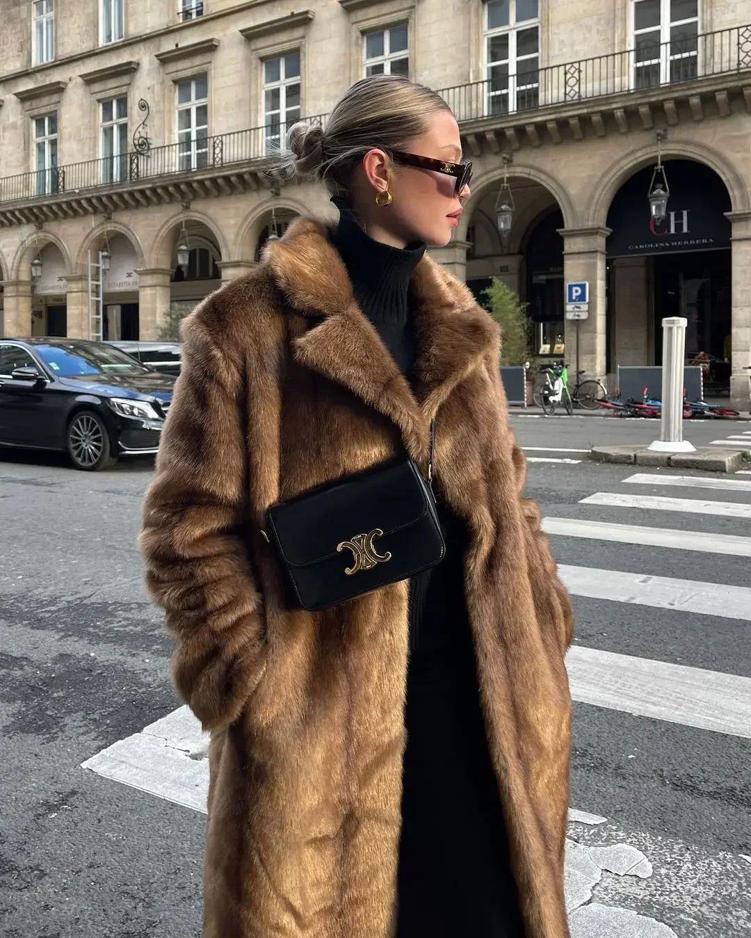 Damen Luxuriöse Kunstfelljacke mit elegantem Revers Drune