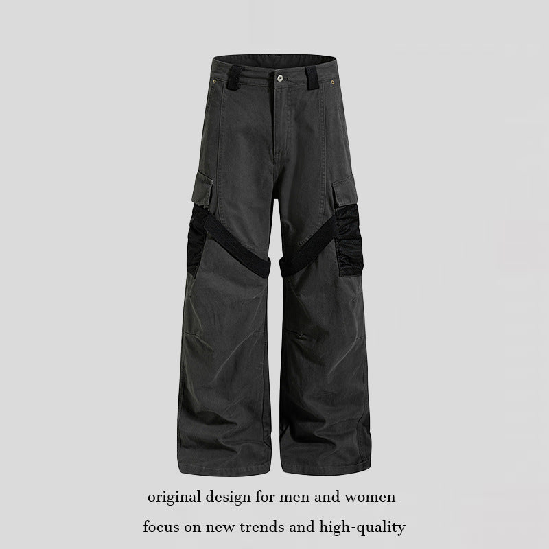 Damen Weite Cargo‑Palazzo‑Hose mit Utility‑Taschen und Mesh‑Einsätzen Drune