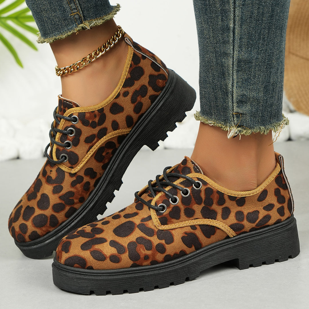 Damen Casual Schnürsenkel Plattform Sneaker Drune