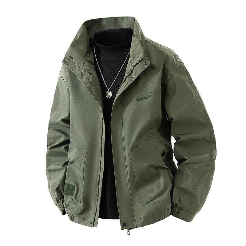 Herren Leichte technische Freizeitjacke mit Stehkragen, verdecktem Reißverschluss und elastischem Saum Drune