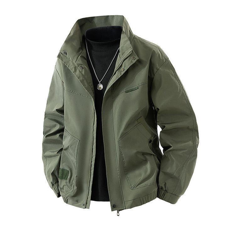 Herren Leichte technische Freizeitjacke mit Stehkragen, verdecktem Reißverschluss und elastischem Saum Drune