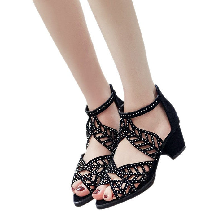 Damen Elegante Sandalen mit glamourösem Strassdetail und modischem Riemendesign Drune
