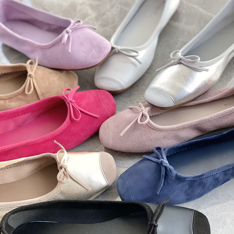 Damen Flache Ballerinas mit zierlichem Schleifenakzent Drune