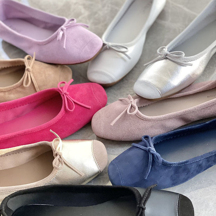 Damen Flache Ballerinas mit zierlichem Schleifenakzent Drune
