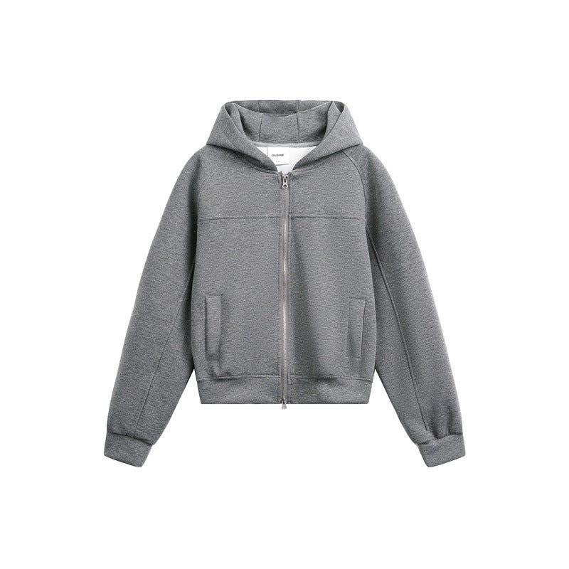 Unisex Kapuzen-Sweatjacke mit Zwei-Wege-Reißverschluss und Boxy-Schnitt Drune
