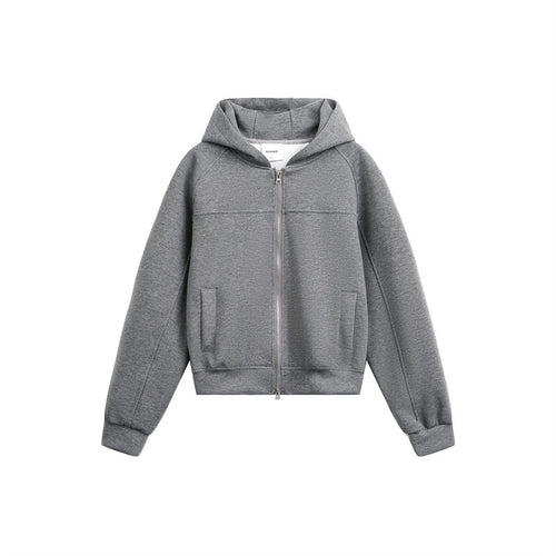 Unisex Kapuzen-Sweatjacke mit Zwei-Wege-Reißverschluss und Boxy-Schnitt Drune