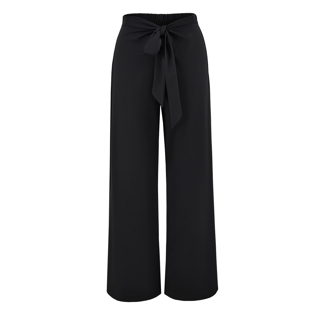 Damen Hochtaillierte Culotte-Hose mit weitem Bein und Bindegürtel Drune