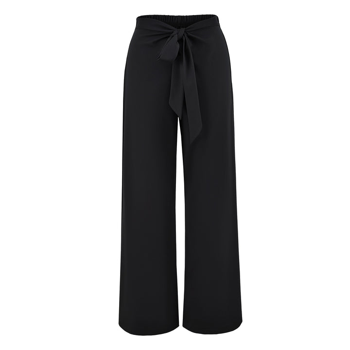 Damen Hochtaillierte Culotte-Hose mit weitem Bein und Bindegürtel Drune