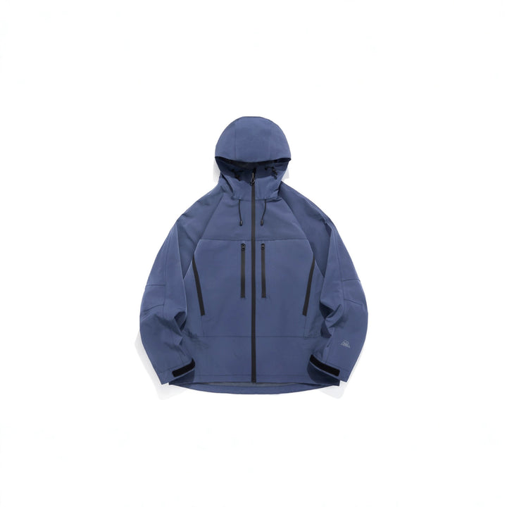 Unisex Technische Kapuzen-Outdoorjacke mit getapten Reißverschlüssen Drune
