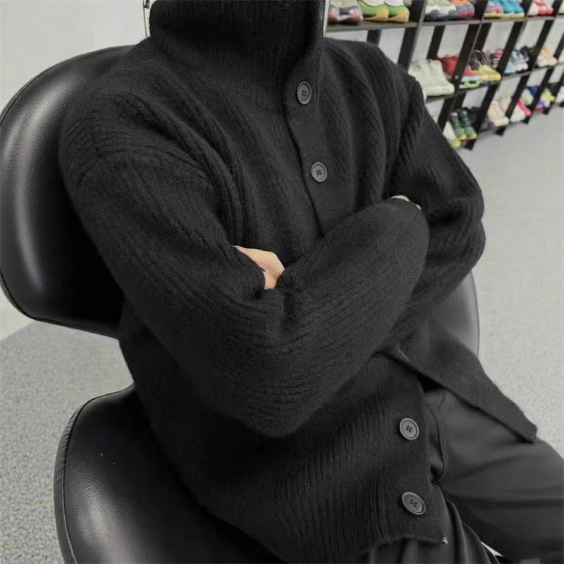 Damen Gemütliche Strickjacke mit breiten Ärmeln und dekorativen Knöpfen Drune