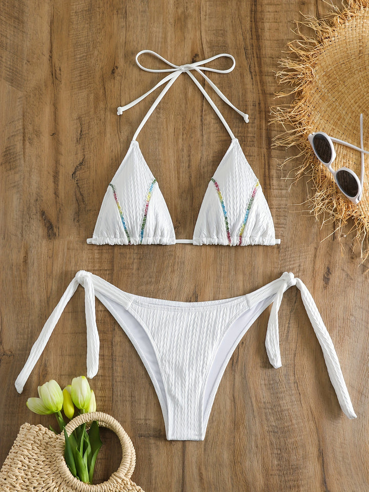 Damen Triangel-Bikini mit verspielten Bändern Drune