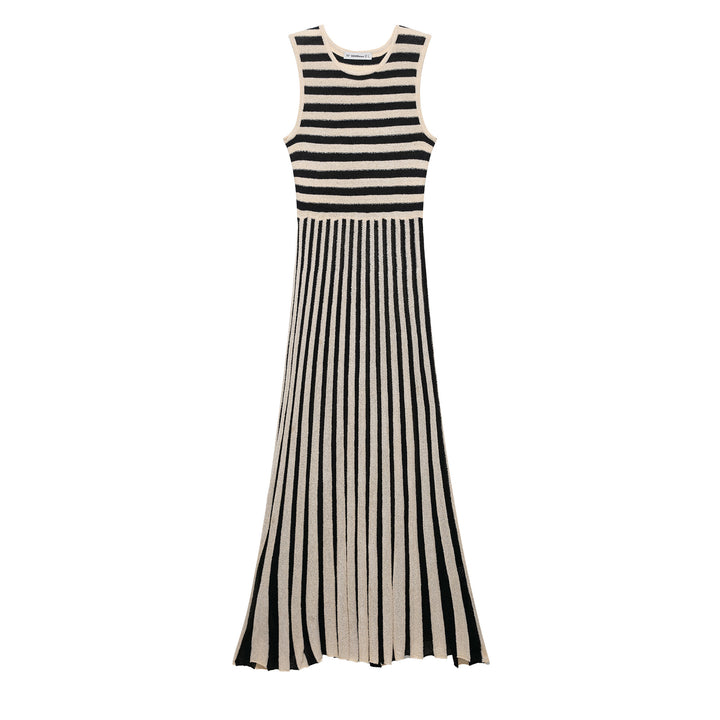 Femme Gestreiftes Maxikleid mit Falten Design Drune