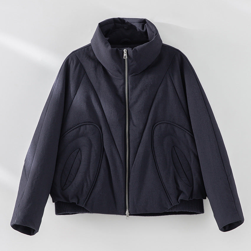 Damen Kurze gesteppte Steppjacke mit hohem Stehkragen und skulpturaler Nahtführung Drune