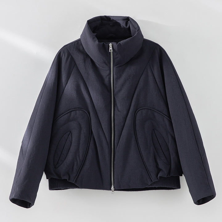 Damen Kurze gesteppte Steppjacke mit hohem Stehkragen und skulpturaler Nahtführung Drune