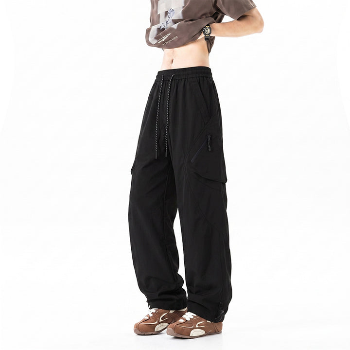 Herren weite Technical Utility-Cargo-Hose mit Tunnelzugbund und multifunktionalen Taschen Drune