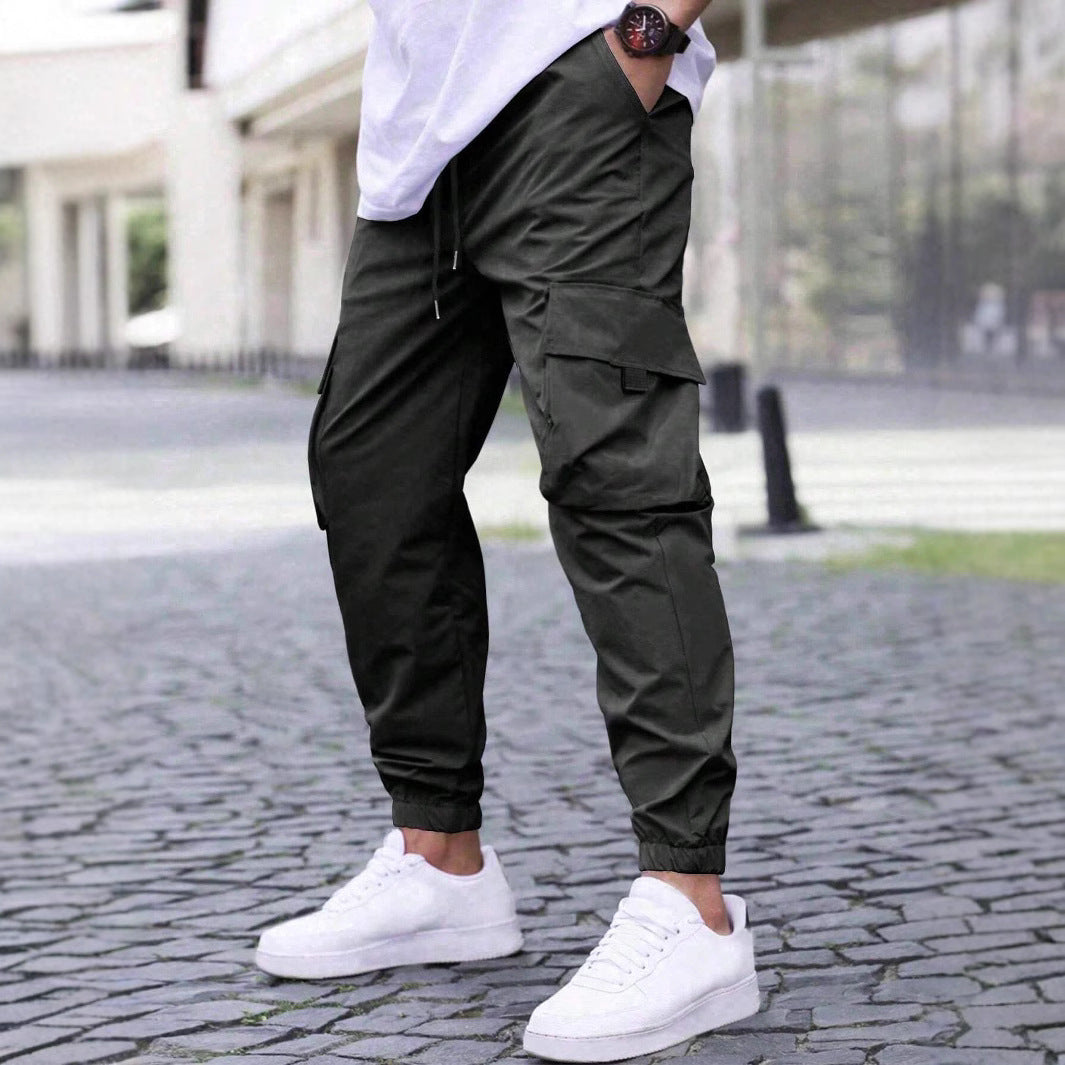 Herren technische Travel-Joggerhose mit integriertem Sicherheitsfach elastischem Tunnelzugbund und wasserabweisender Beschichtung Drune