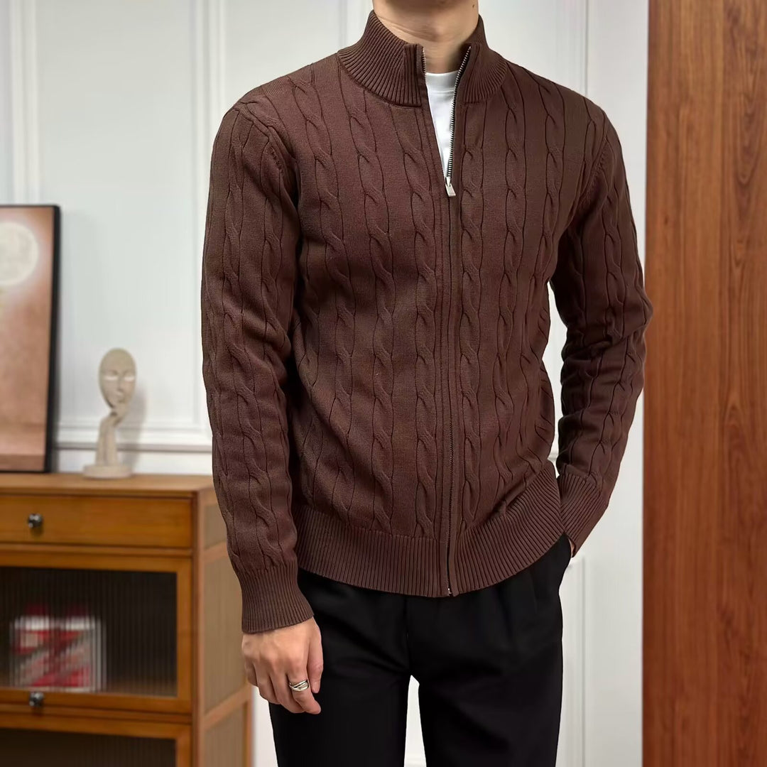 Herren Hochwertiger Strickpullover mit Reißverschluss Drune