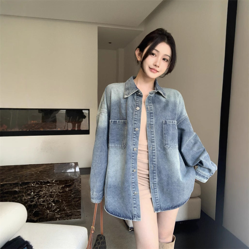 Damen Oversize Denim Hemd Drune