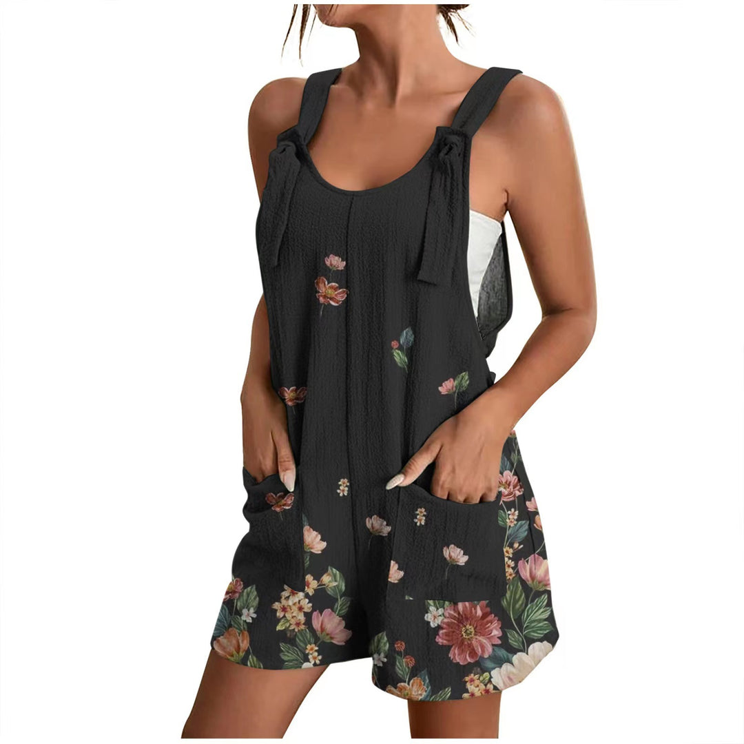 Damen luftiger Overall mit floralen Mustern und praktischen Taschen Drune