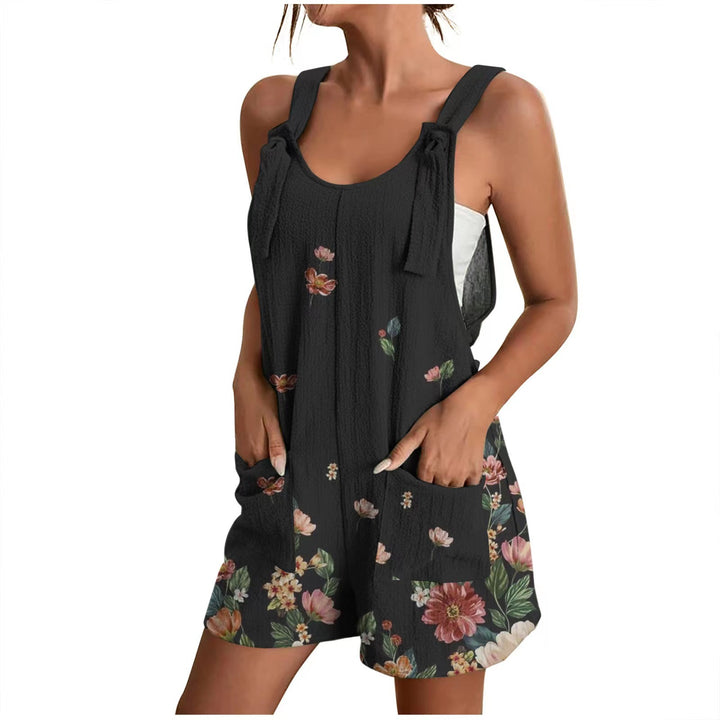 Damen luftiger Overall mit floralen Mustern und praktischen Taschen Drune