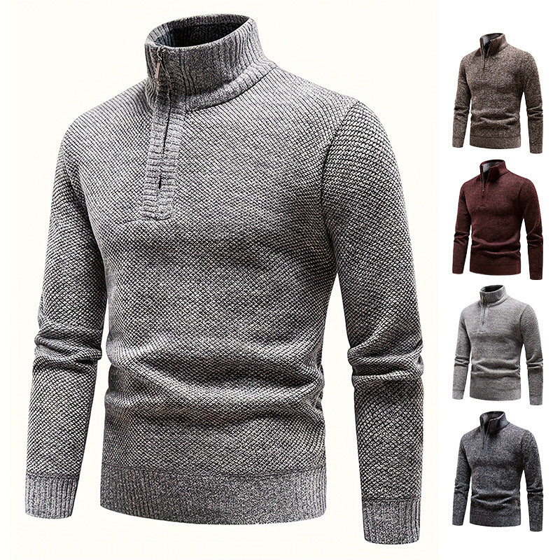 Herren Thermo-Strickpullover mit Stehkragen und Halbzip Drune