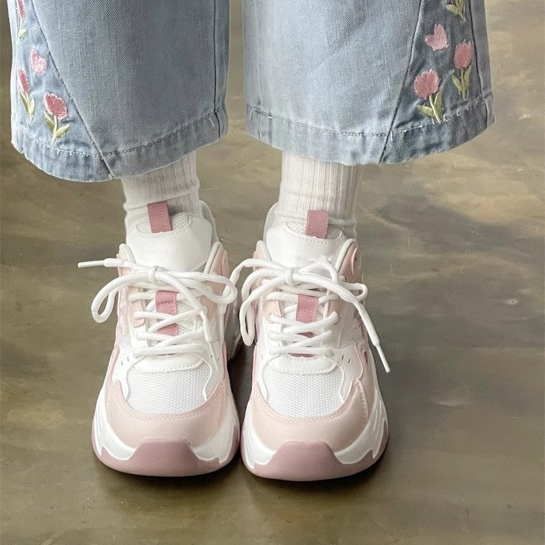 Damen Sportliche Chunky Sneaker mit atmungsaktivem Mesh und bequemer Dämpfung Drune