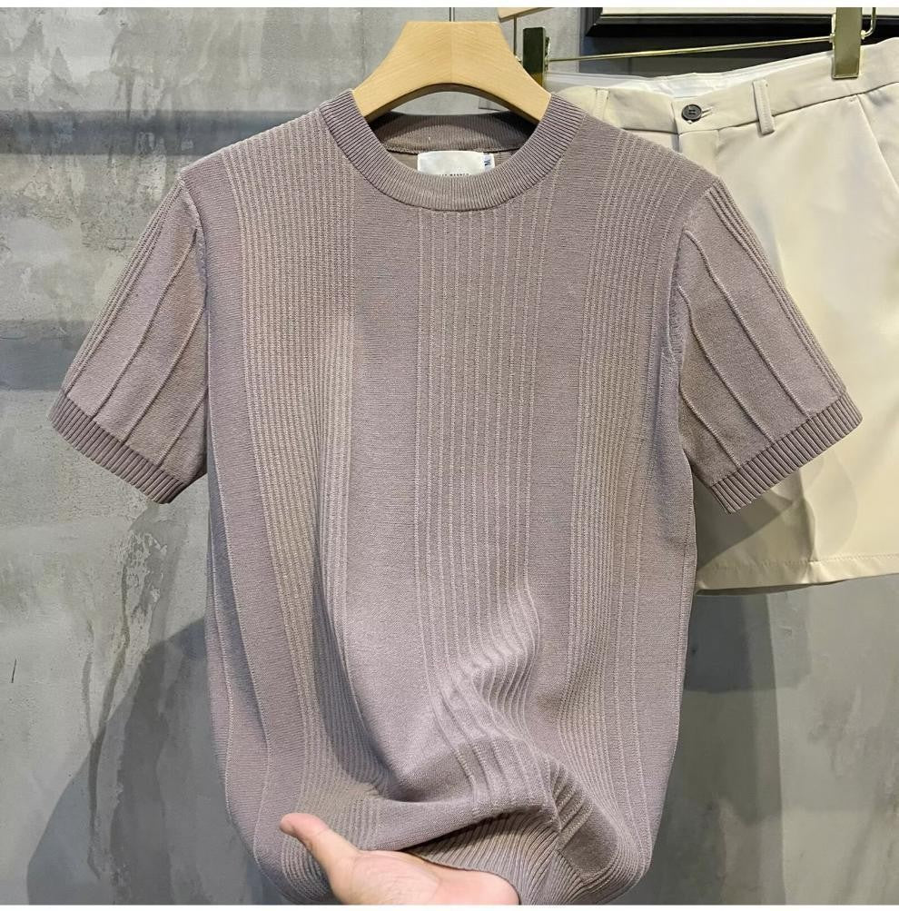 Damen Kurzarm Strickoberteil Drune