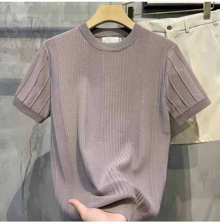 Damen Kurzarm Strickoberteil Drune