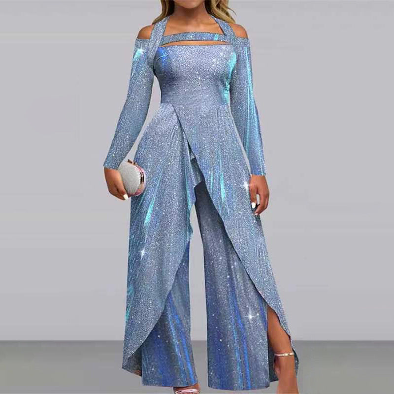 Damen Glamouröses Funktionsjumpsuit mit schimmerndem Effekt und elegantem Design Drune