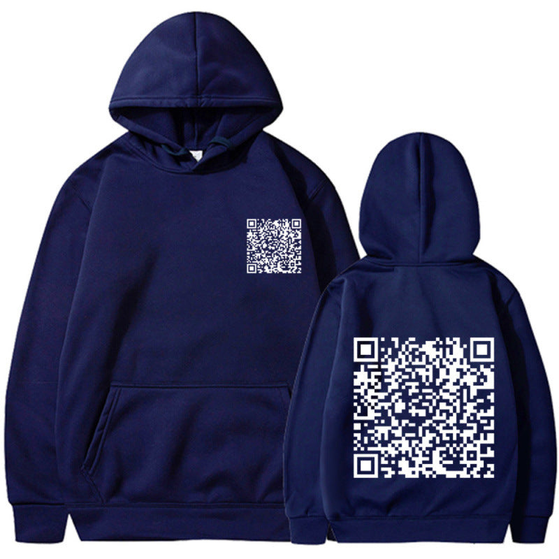 Damen Sportlicher Kapuzenpullover mit QR-Code Drune
