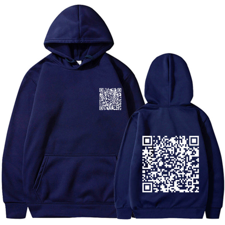 Damen Sportlicher Kapuzenpullover mit QR-Code Drune