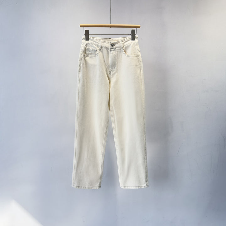 Damen Hoch sitzende Weitbein Denim Hose Drune