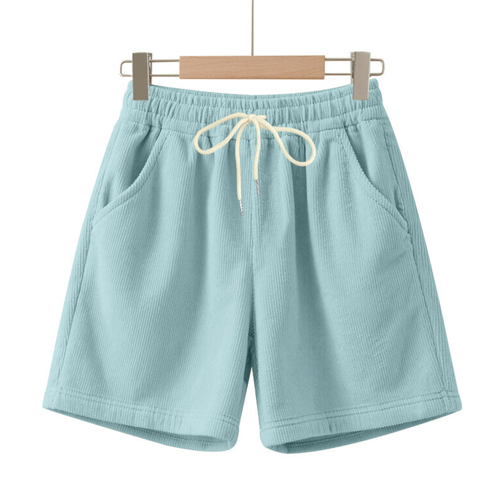 Herren nan gerippte Jersey-Shorts mit elastischem Bund, dekorativem Kordelzug und seitlichen Eingrifftaschen Drune