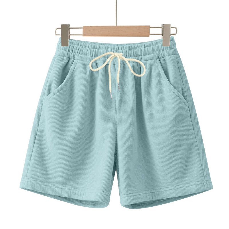 Herren nan gerippte Jersey-Shorts mit elastischem Bund, dekorativem Kordelzug und seitlichen Eingrifftaschen Drune