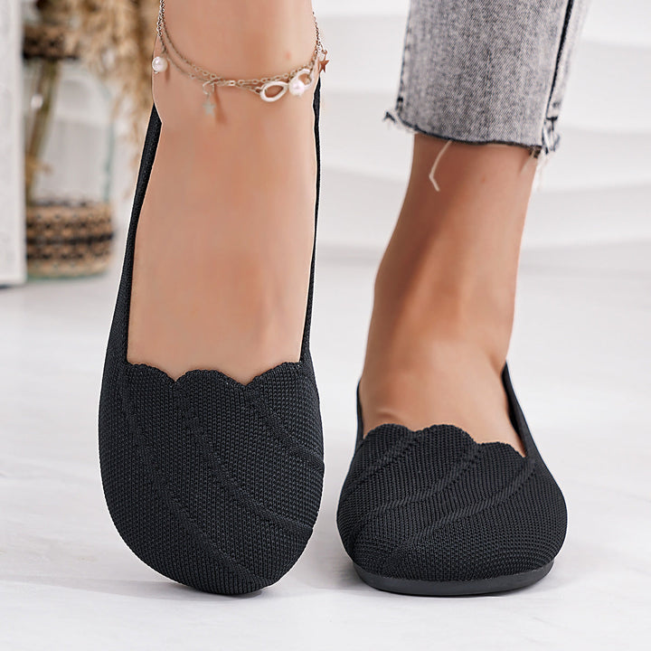 Damen Ballerinas mit elegantem Wellenmuster und rutschfester Sohle Drune