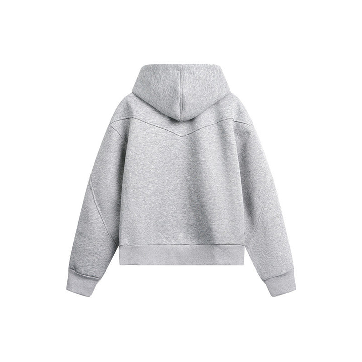 Unisex Oversize Kapuzen-Sweatjacke mit Zwei-Wege-Reißverschluss Drune