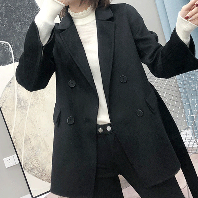 Damen zeitloser, doppelter Blazer mit Gürtel Drune
