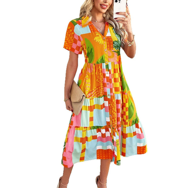 Damen Maxi-Kleid mit floralem Design und knackigem Schnitt Drune