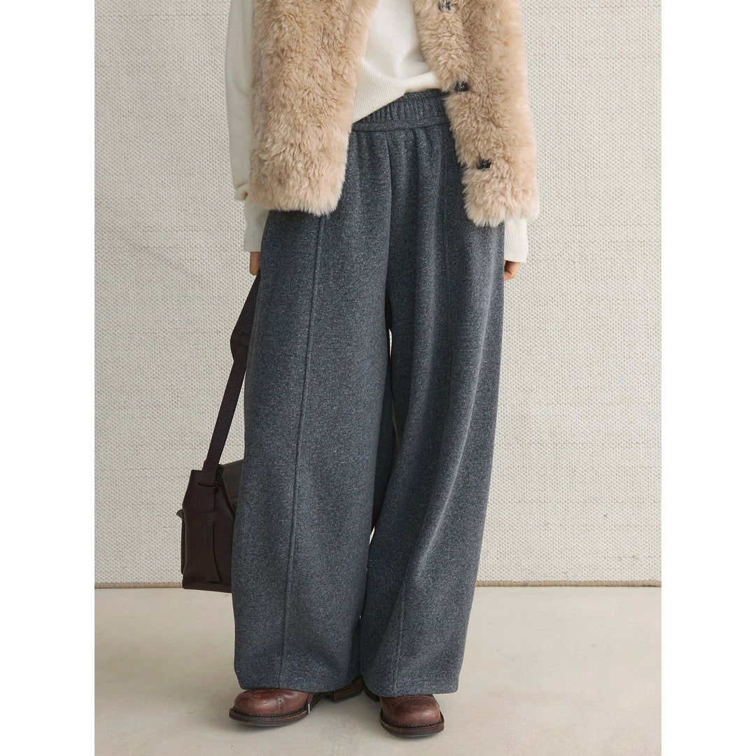 Damen Weite High-Waist Strickpalazzo-Loungehose Drune