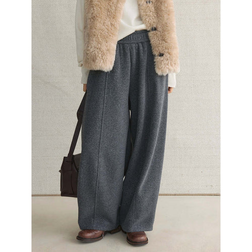 Damen Weite High-Waist Strickpalazzo-Loungehose Drune