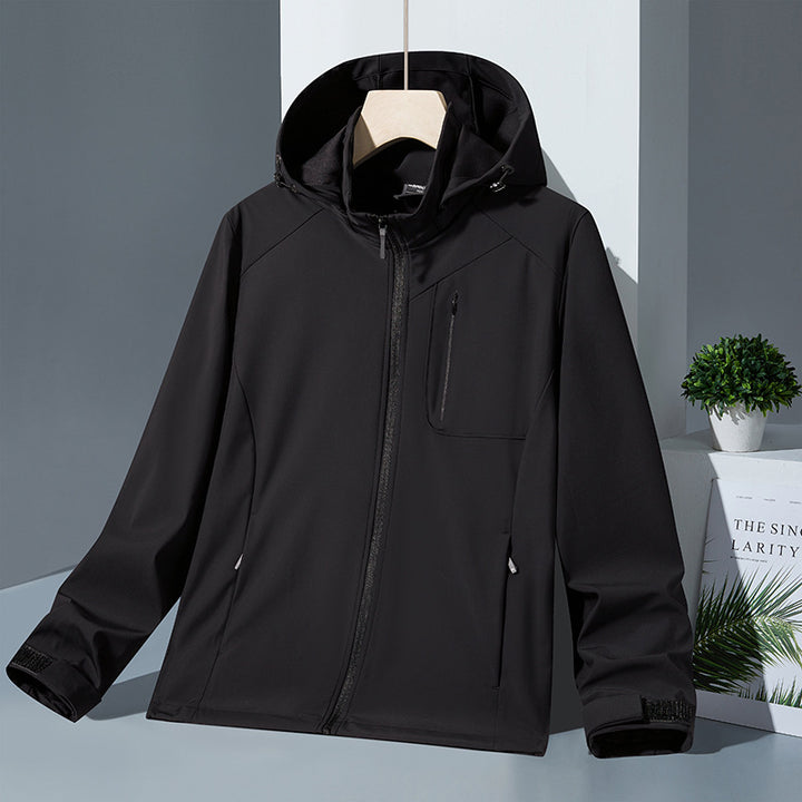 Damen Leichte Softshell-Kapuzenjacke mit wind- und wasserabweisender Membran und Brust-Reißverschlusstasche Drune