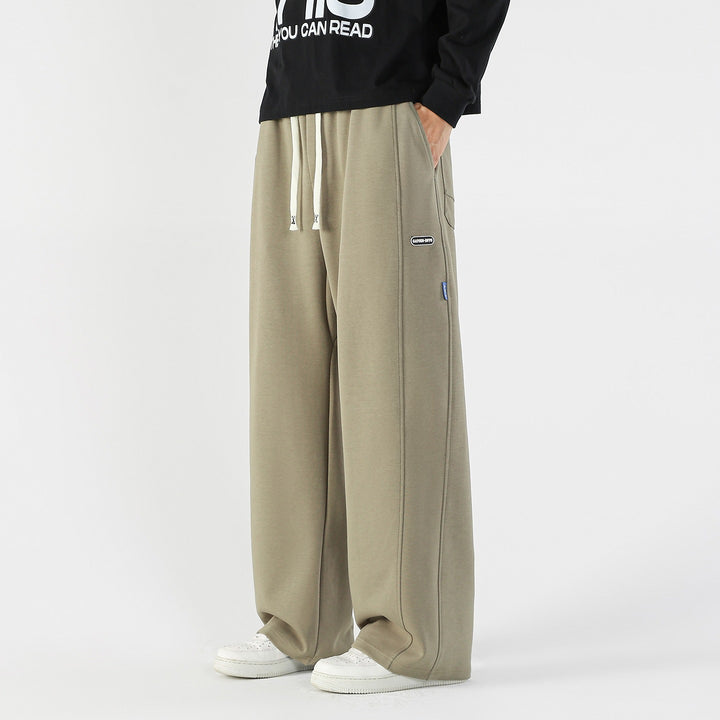 Herren Weite Relaxed-Freizeithose mit Tunnelzug & markanten Teilungsnähten Drune