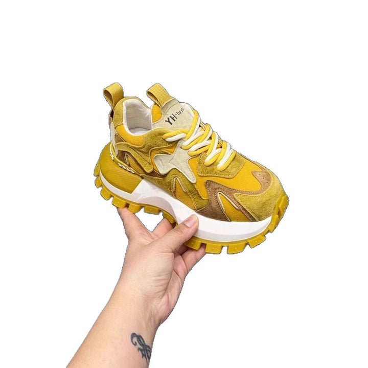 Damen Chunky Sneakers mit ausgeprägter Profilsohle und atmungsaktiver Oberflächenstruktur Drune