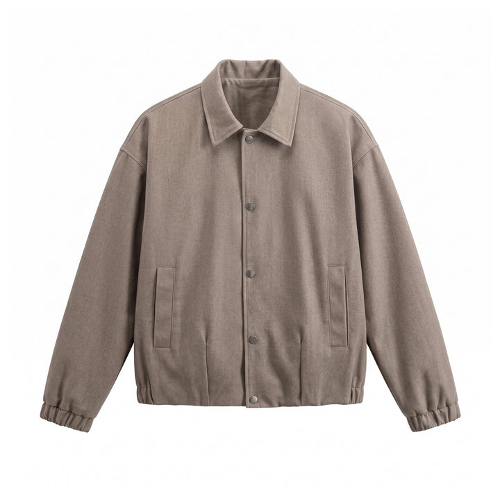 Herren Kurz geschnittener Wollmix‑Blouson mit verdeckter Druckknopfblende Drune