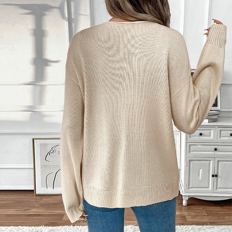 Damen Modischer Strickcardigan mit Kordelzug Drune