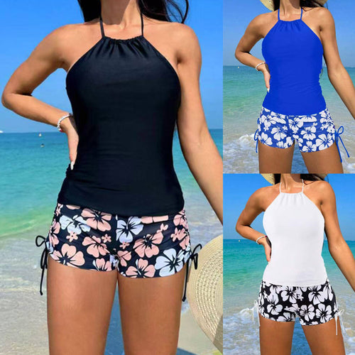 Damen Sportlicher Badeset mit modischen Blumenmuster Drune