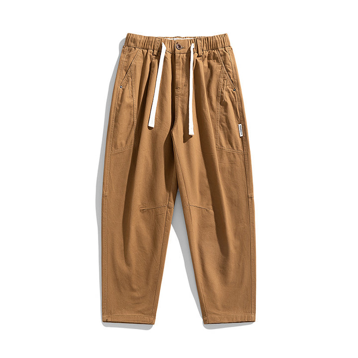 Herren Tapered-Canvas-Jogger mit elastischem Tunnelzugbund, Kniepasse und tiefen Utility-Taschen Drune