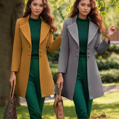 Damen Eleganter Longblazer mit asymmetrischem Schnitt Drune