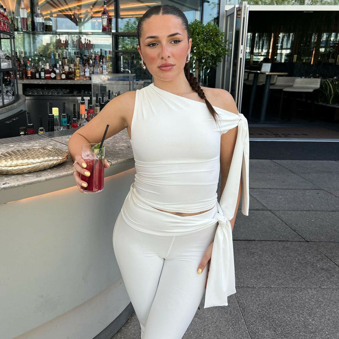 Damen Einseitiger Jumpsuit mit exklusiven Drapierungen Drune